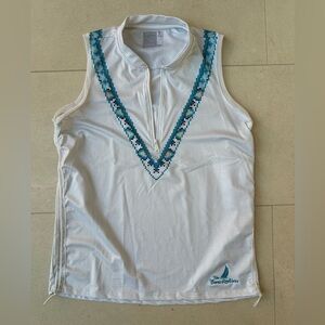 Lucky in Love White and Black Checkered Sleeveless Top Size XS